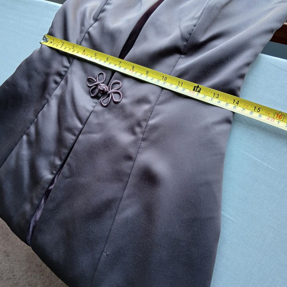 De Laru by Sheila Yen VTG Y2K Strapless Maxi Prom Gown 11/12 dk brown satin vlvt - Picture 10 of 15